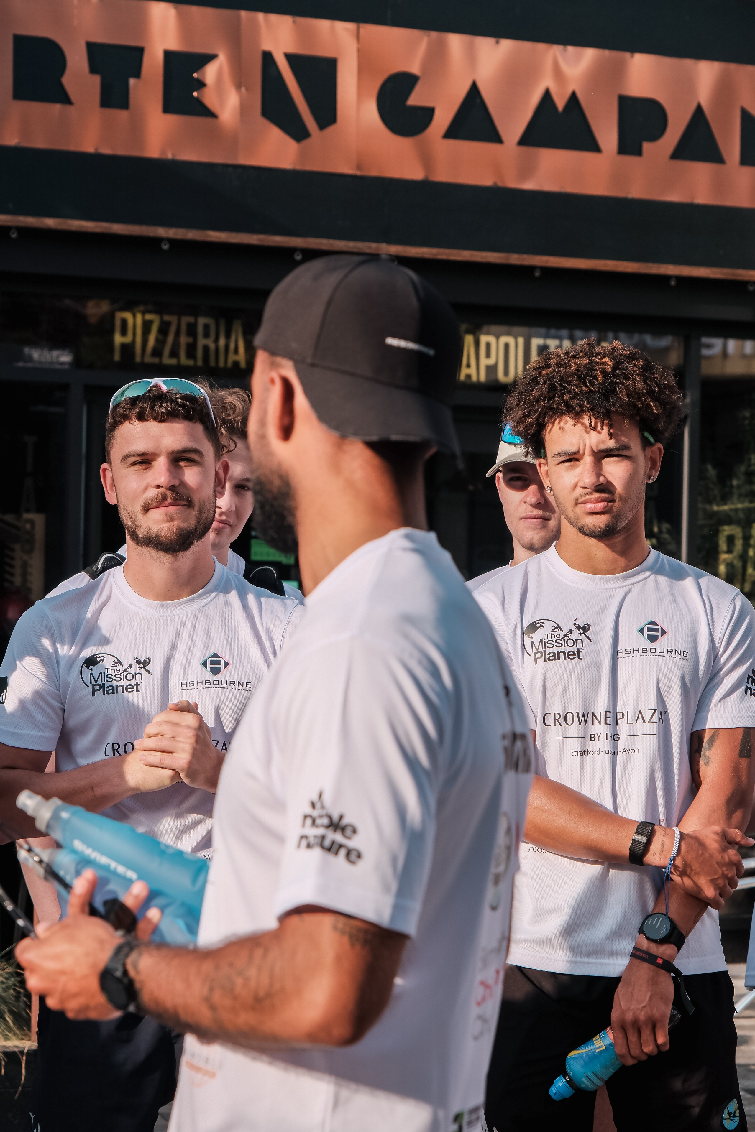 The team gather before the run